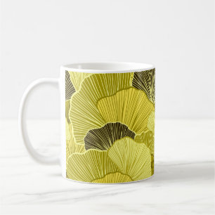 Colourful leaves: seamless olive pattern. coffee mug