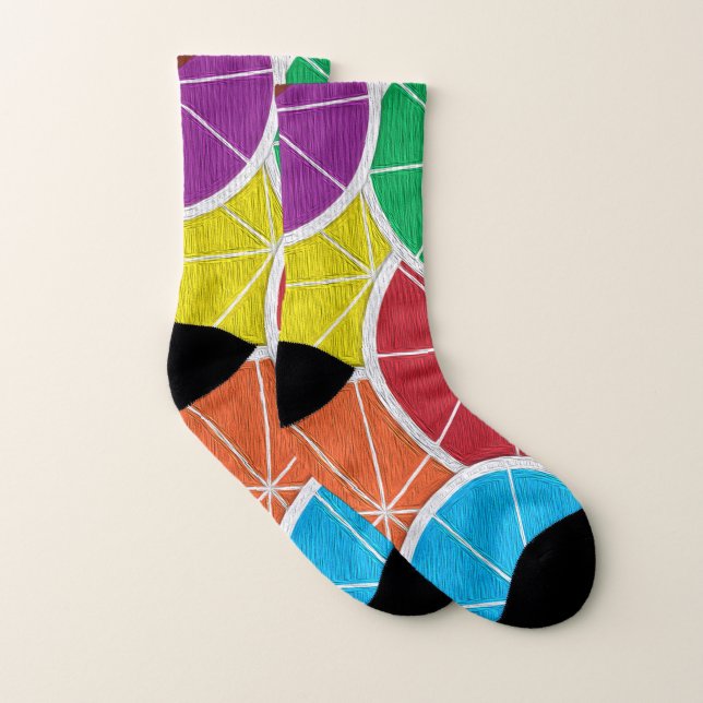 Colourful Lemon Slice Cut All-Over-Print Socks (Pair)