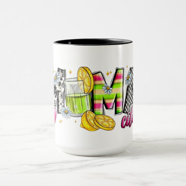 Colourful Lemon‑Themed MAMA Lettering  Mug (Center)