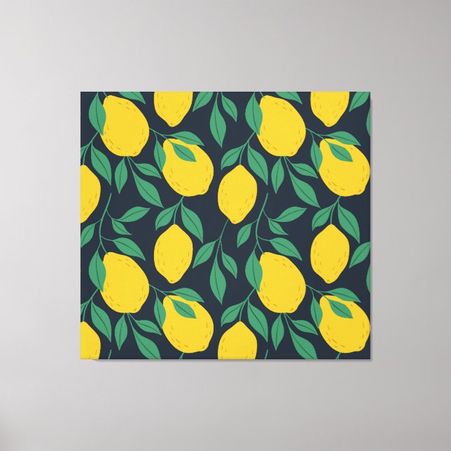 Colourful Lemons: Hand Drawn Vibrance. Canvas Print (Front)