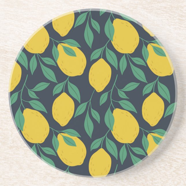 Colourful Lemons: Hand Drawn Vibrance. Coaster (Front)