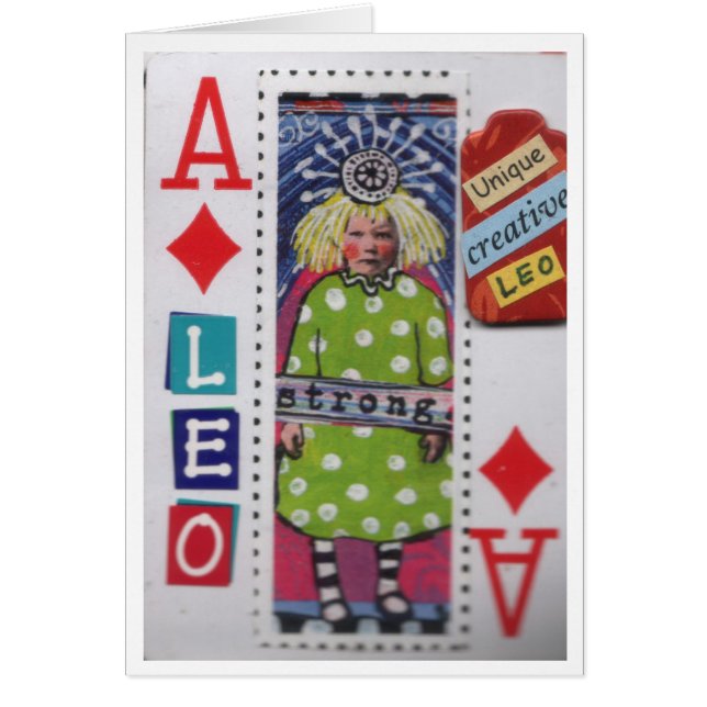 Colourful Leo Playing Card (Front)