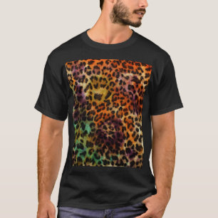 Colourful Leopard: Abstract Vintage Texture T-Shirt