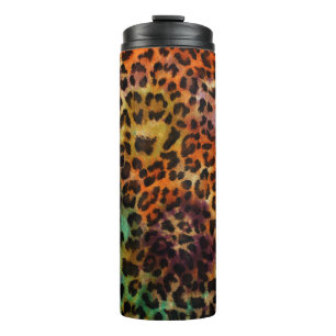 Colourful Leopard: Abstract Vintage Texture Thermal Tumbler