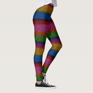 Colourful Leopard Animal Print Design Leggings