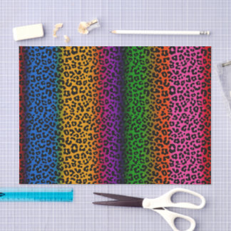 Colourful Leopard Animal Print Design Tissue Paper