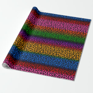 Colourful Leopard Animal Print Design Wrapping Paper