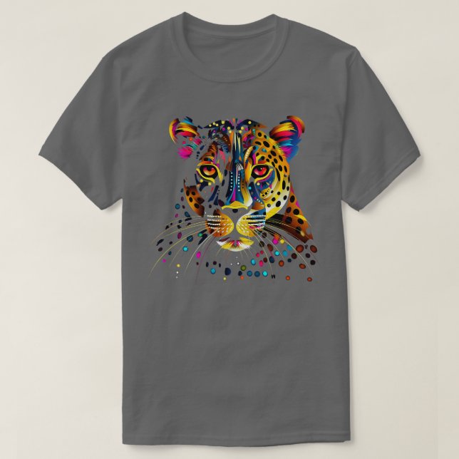 Colourful Leopard Face Jaguar Animal Big Cats Pant T-Shirt (Design Front)