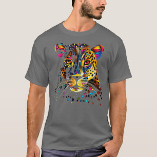 Colourful Leopard Face Jaguar Animal Big Cats Pant T-Shirt