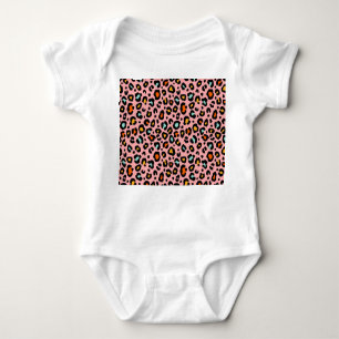 Colourful Leopard: Fashion Vintage Pattern Baby Bodysuit