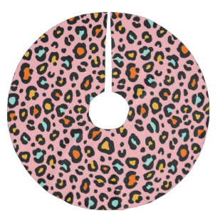 Colourful Leopard: Fashion Vintage Pattern Brushed Polyester Tree Skirt