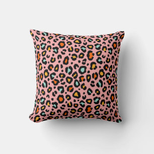 Colourful Leopard: Fashion Vintage Pattern Cushion