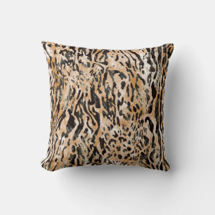 Colourful Leopard Metre Textile Pattern Cushion