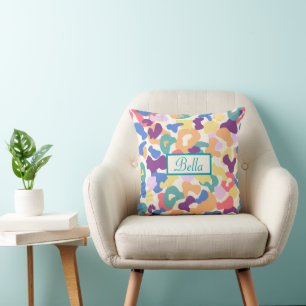 Colourful Leopard Pattern  Cushion