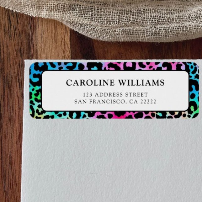 Colourful Leopard Pattern Print Return Address  (Creator Uploaded)