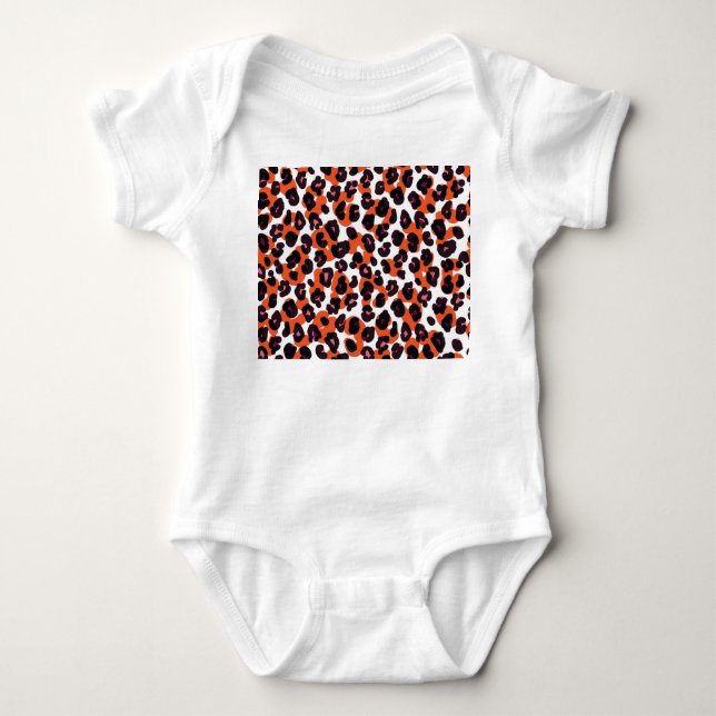 Colourful Leopard Pattern: Seamless Design. Baby Bodysuit (Front)