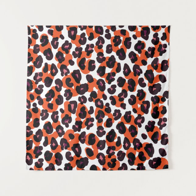 Colourful Leopard Pattern: Seamless Design. Tapestry (Front)