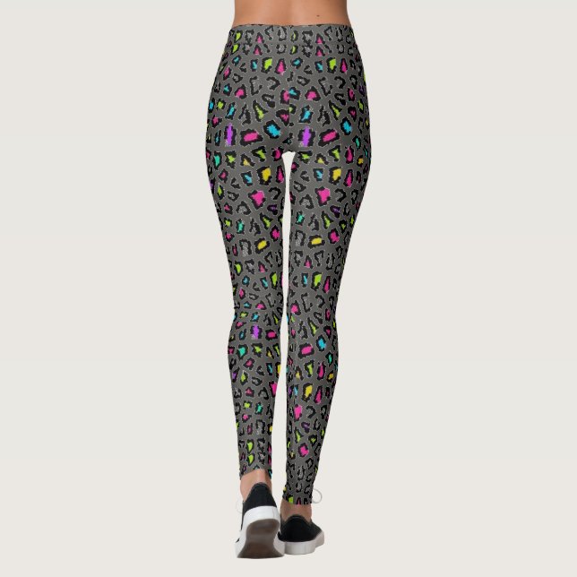 Colourful Leopard Print Leggings (Back)
