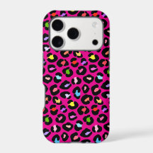 Colourful Leopard Print Phone Case Design