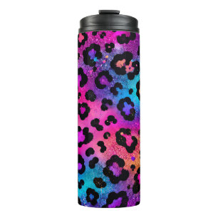Colourful Leopard Print Thermal Tumbler