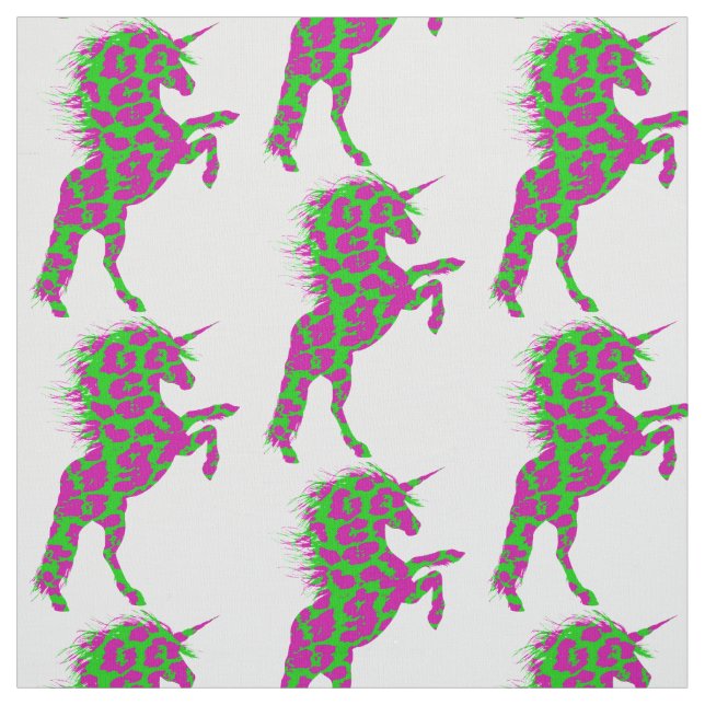 Colourful Leopard Print Unicorn Fabric (Swatch)