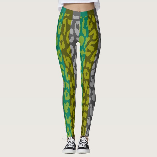 Colourful Leopard Skin Pattern #16 Leggings (Front)