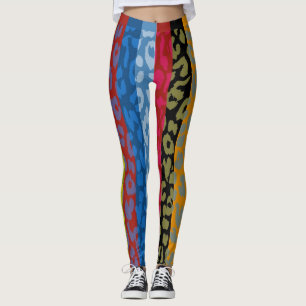 Colourful Leopard Skin Pattern #17 Leggings