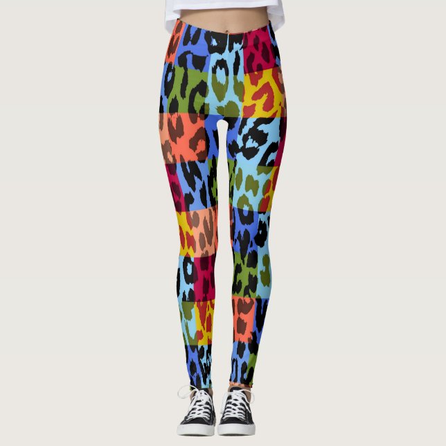 Colourful Leopard Skin Pattern #19 Leggings (Front)