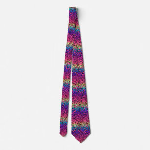Colourful leopard skin pattern tie