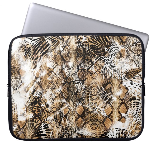 Colourful Leopard Zebra Camouflage Pattern Laptop Sleeve (Front)