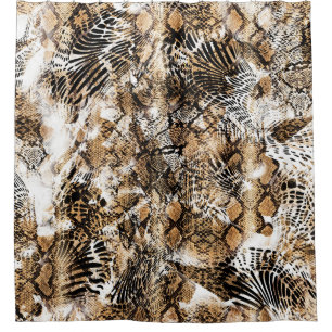 Colourful Leopard Zebra Camouflage Pattern Shower Curtain