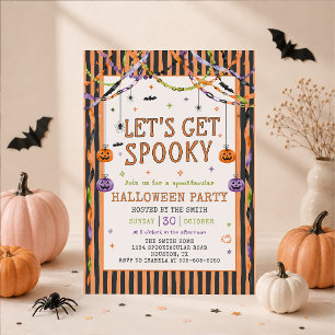 Colourful Let’s Get Spooky Halloween Party Invitation