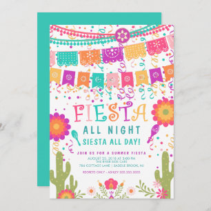 Colourful Let's Fiesta Summer Party Invitation