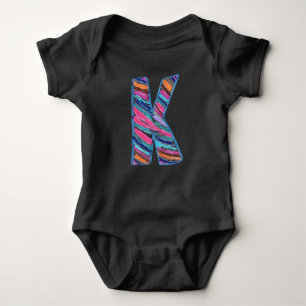 Colourful Letter K as in Kay Baby Bodysuit