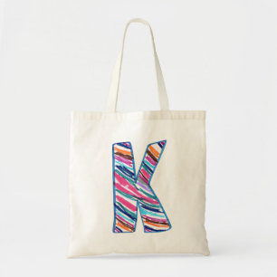 Colourful Letter K as in Kay Tote Bag