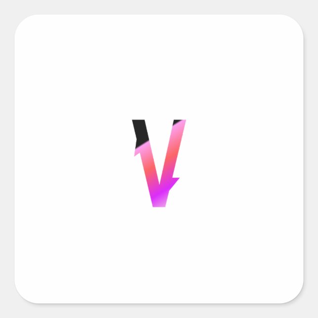 Colourful letter V Square Sticker (Front)