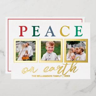Colourful Letters 3 Photo Chic Peace On Earth Gold
