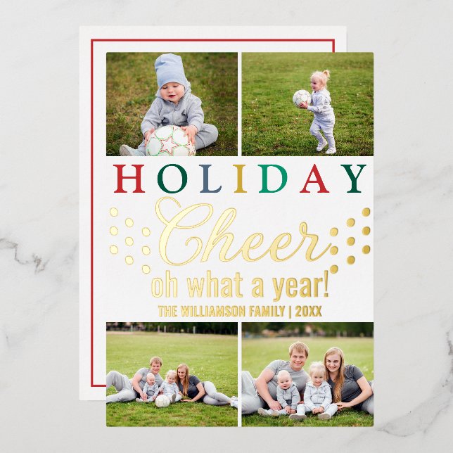 Colourful Letters 4 Photo Chic Holiday Cheer Gold (Front/Back)