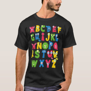 Colourful Letters Alphabet learn ABCs boy girl kid T-Shirt