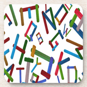 Colourful Letters from wood ice cream stick isolat Coaster