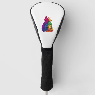Colourful LGBT Pride German Shepherd Dog Pile  Golf Head Cover