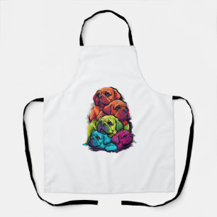 Colourful LGBT Pride Puggle Dog Pile Apron
