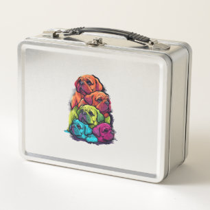 Colourful LGBT Pride Puggle Dog Pile Metal Lunch Box