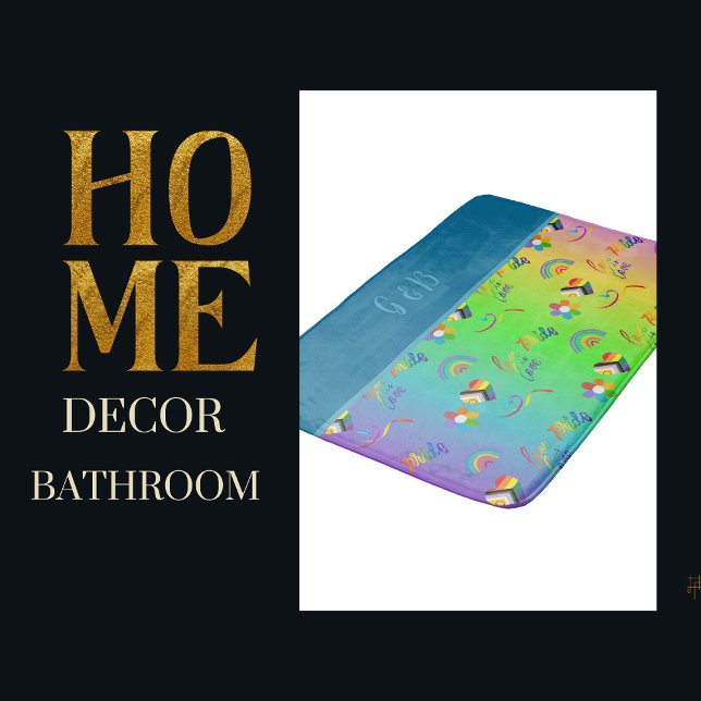 colourful lgbtq gay pride month bath mat (Creator Uploaded)