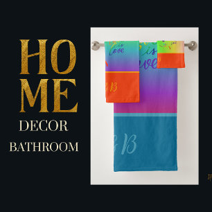 colourful lgbtq gay pride month bath towel set