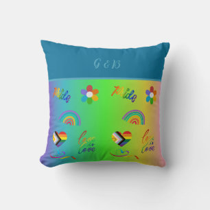colourful lgbtq gay pride month cushion