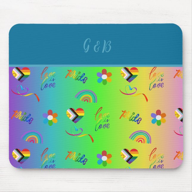 colourful lgbtq gay pride month mouse pad (Front)