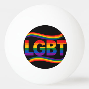 Colourful LGBTQ+ Pride Rainbow Heart Design Ping Pong Ball