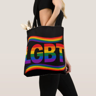 Colourful LGBTQ+ Pride Rainbow Heart Design Tote Bag