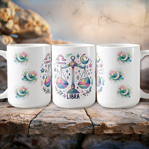Colourful Libra Scales Zodiac Astrology Coffee Mug